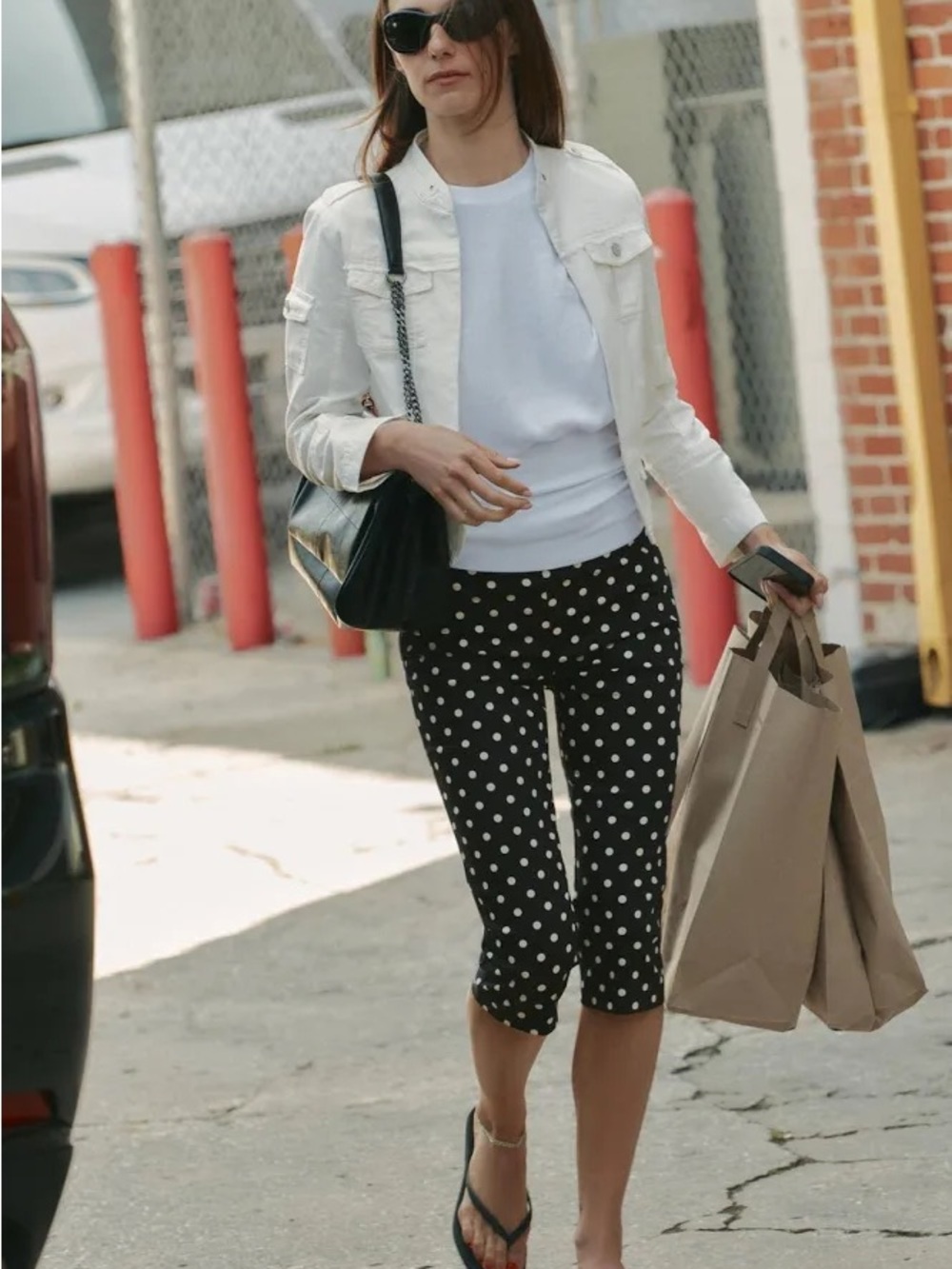 just be Black Capri Pants with White Polka Dots - Picture 2 of 7